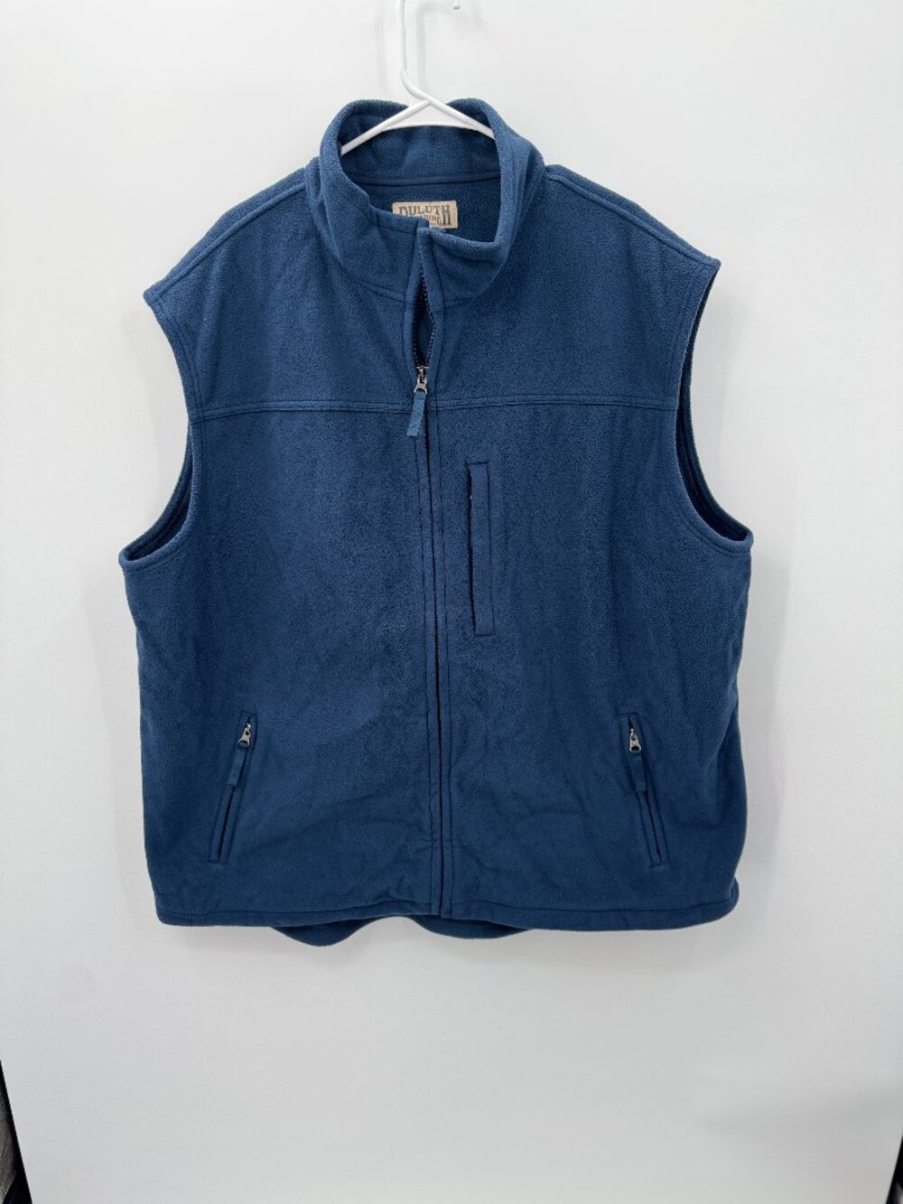 Duluth Trading Co Fleece Vest Mens 3XL Tall Blue Full Zip Workwear Outdoor
